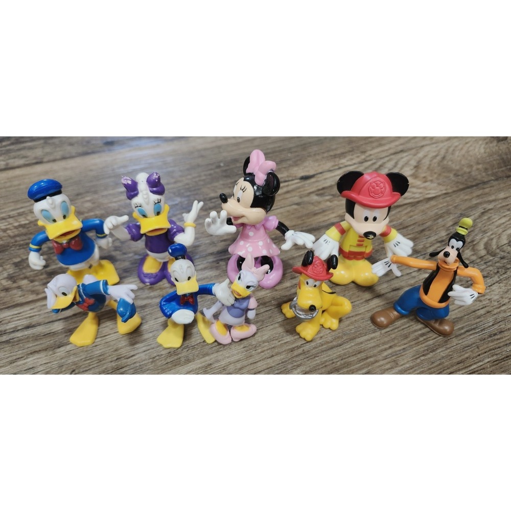 Disney 9 PVC Figure Lot Minnie Mickey Mouse Daisy Donald Duck Pluto Goofy 3"